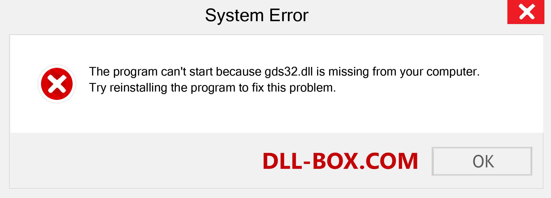  gds32.dll file is missing?. Download for Windows 7, 8, 10 - Fix  gds32 dll Missing Error on Windows, photos, images